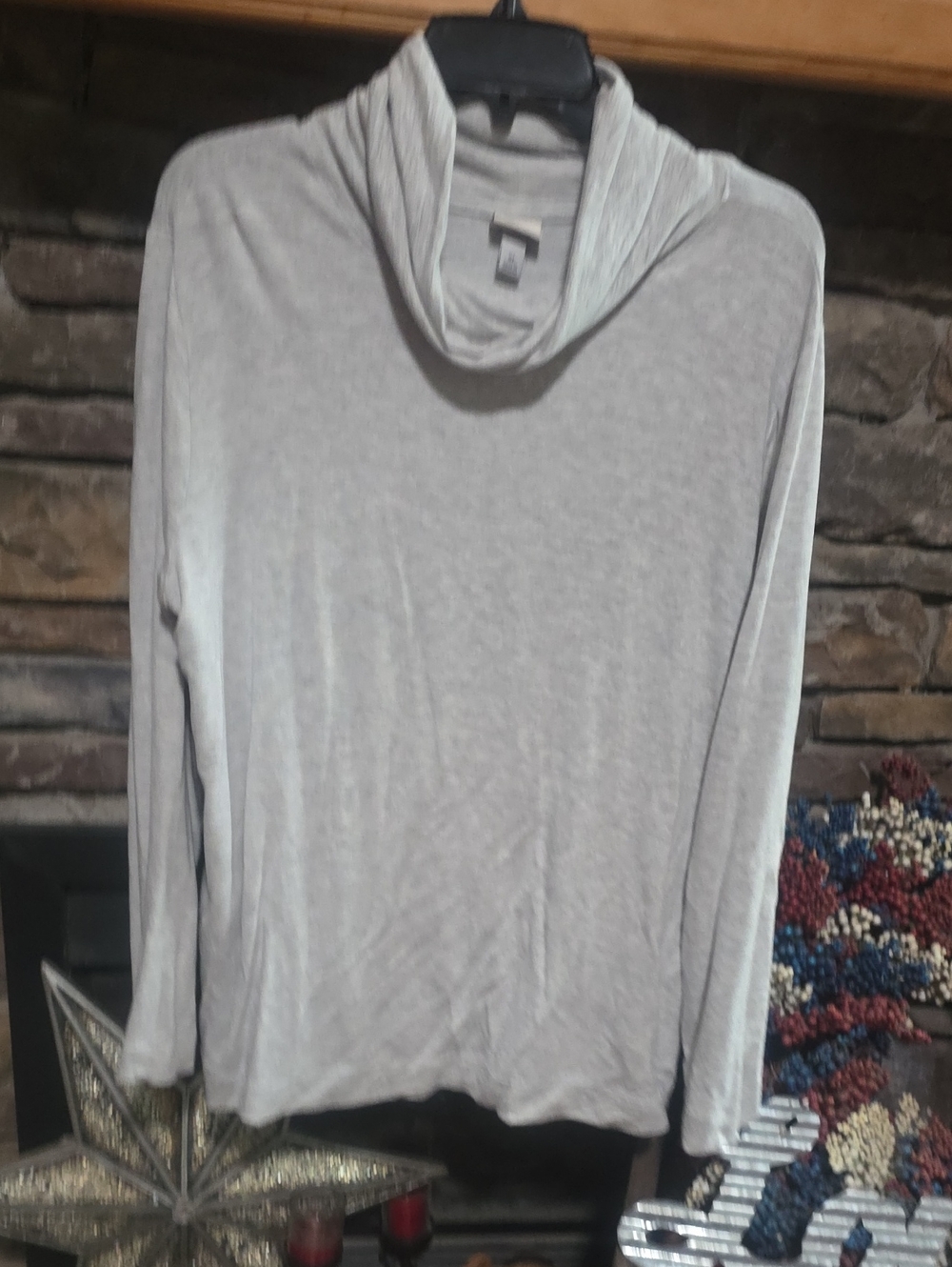 A New Day Cowl Neck Silky Long Sleeve Top Sz XL